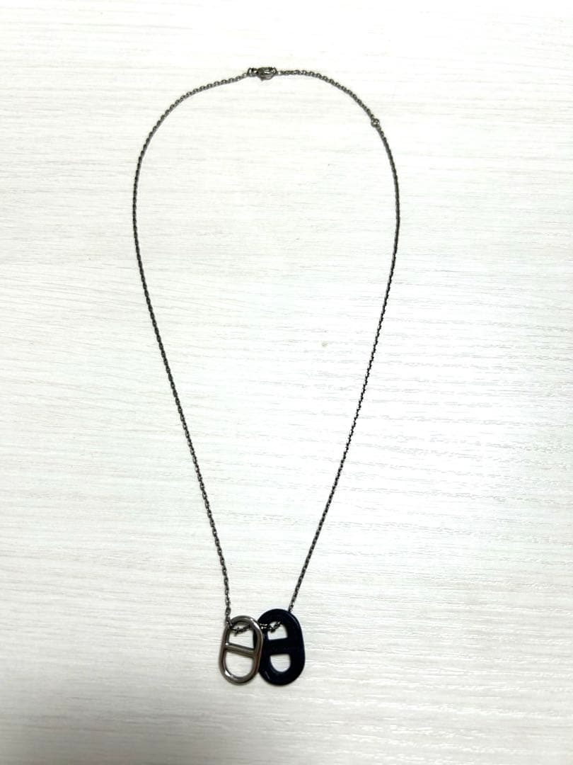 エルメス オーマイヨン ネックレス シルバー ブラック