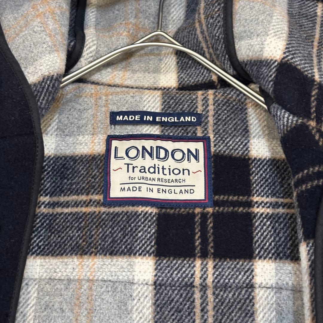 ロンドントラディション　フード付きダッフルコート　(F)　黒　イギリス製