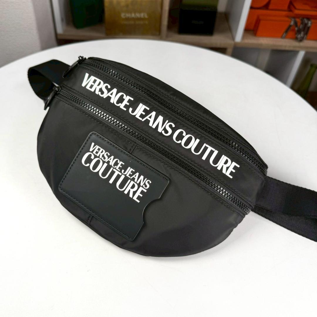 VERSACE BLACK RANGE ICONIC LOGO ベルトバック