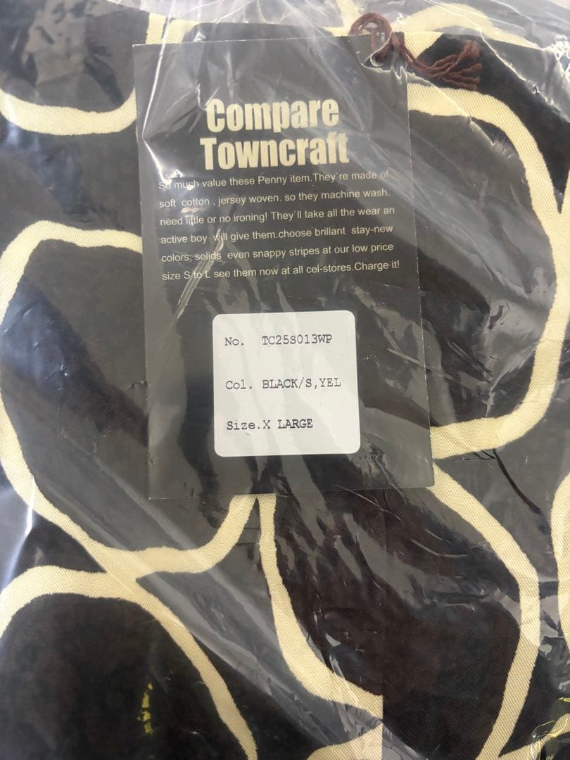 Towncraft x WAIPER 半袖シャツ ブラック/ソフトイエロー