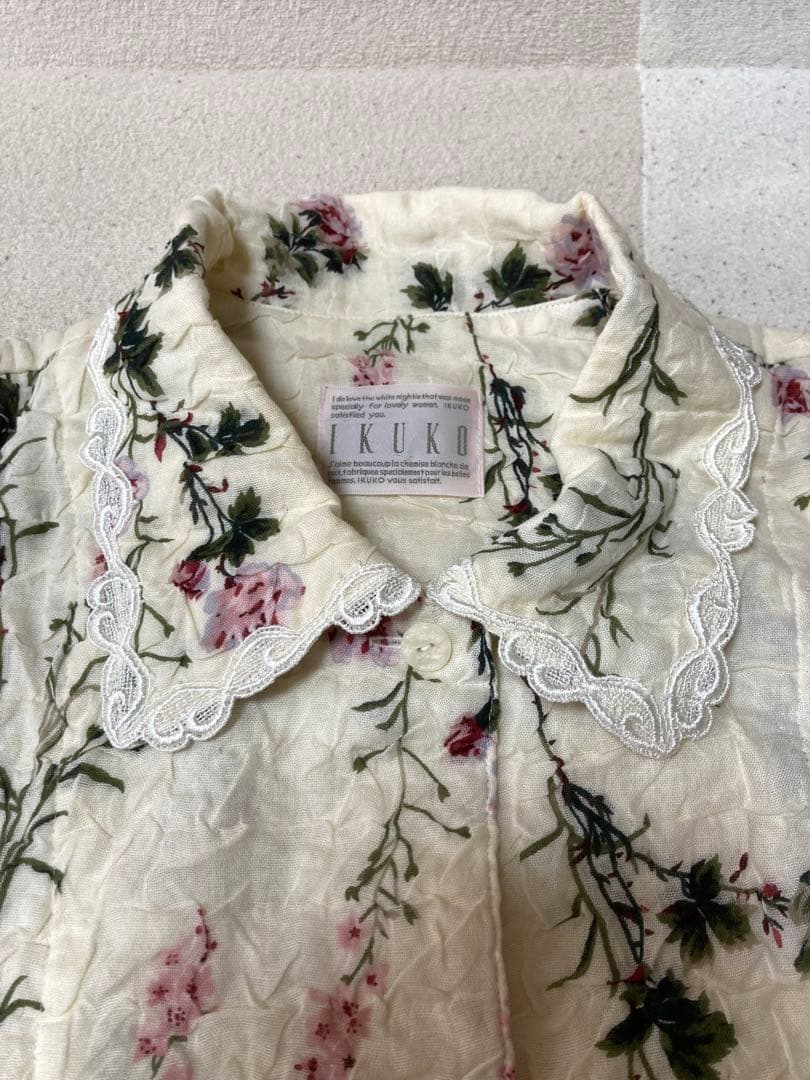 IKUKO 花柄長袖パジャマ (綿100%)