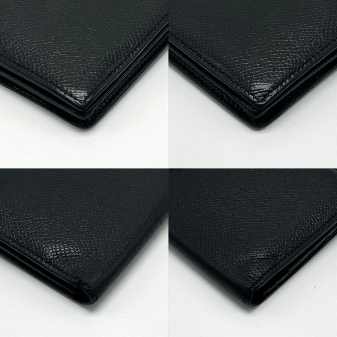 エルメス ベアン 長財布 ⬜︎J刻印 シルバー金具 メンズ H金具 ブラック 小銭