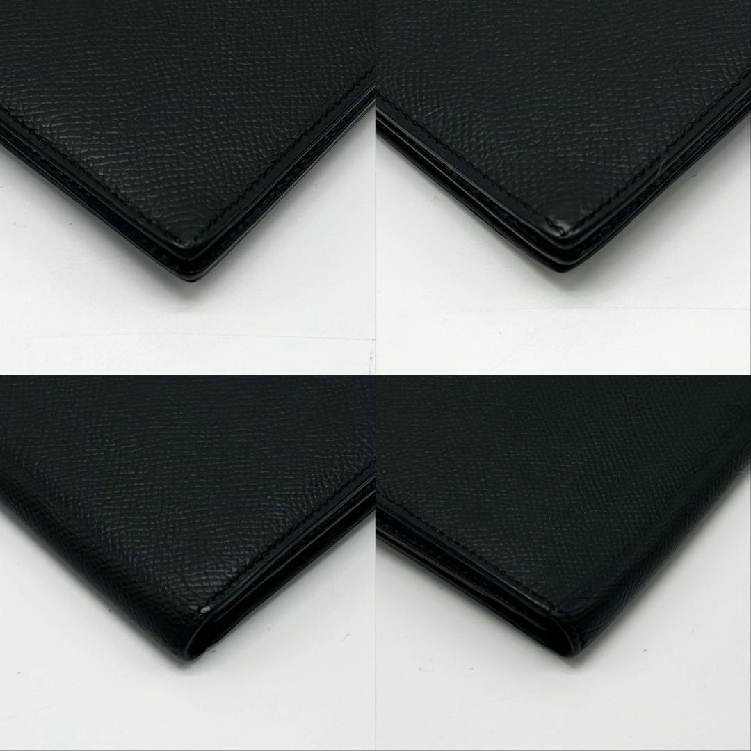 エルメス ベアン 長財布 ⬜︎J刻印 シルバー金具 メンズ H金具 ブラック 小銭