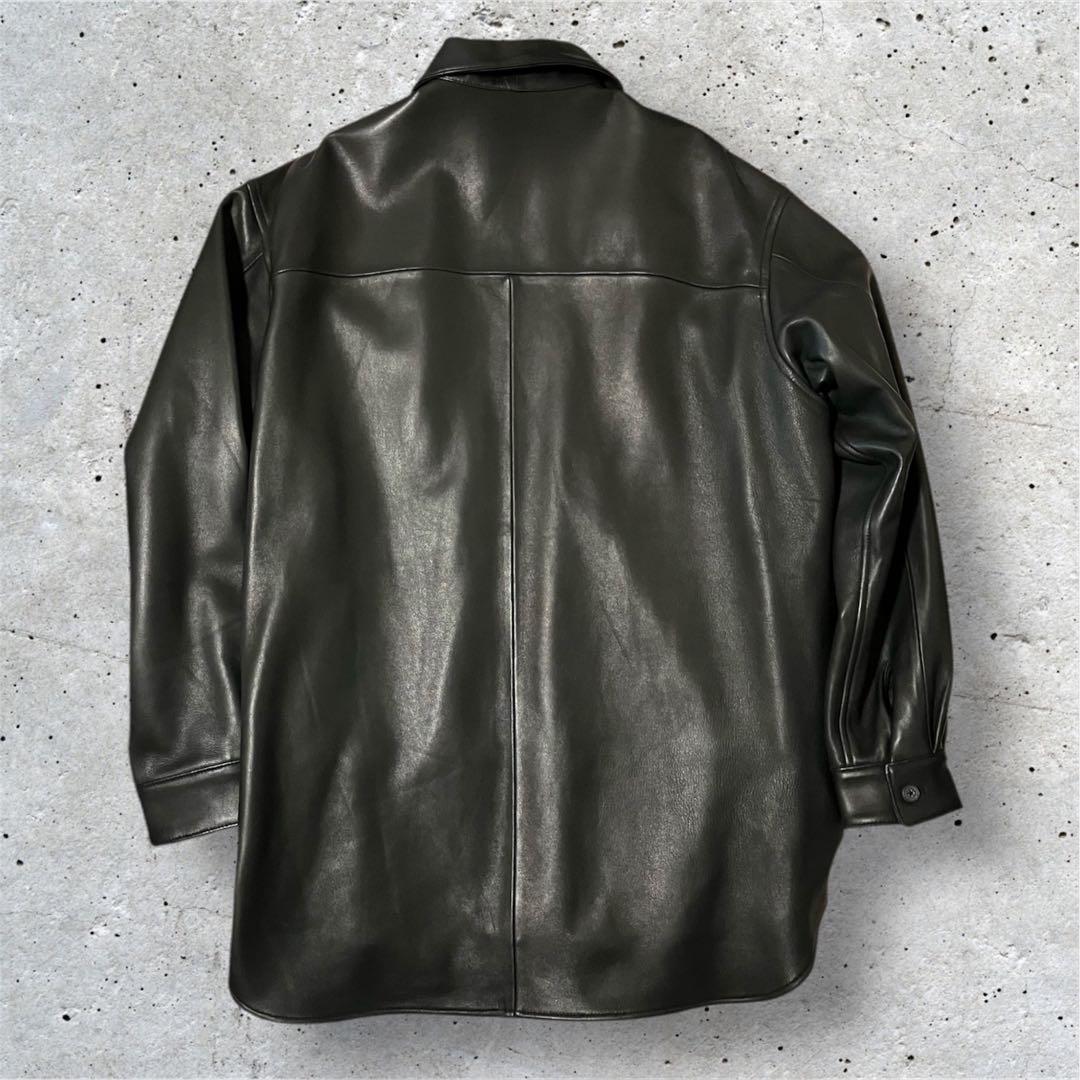 【EDIFICE】シープスキンレザー/シャツジャケット/Lサイズ
