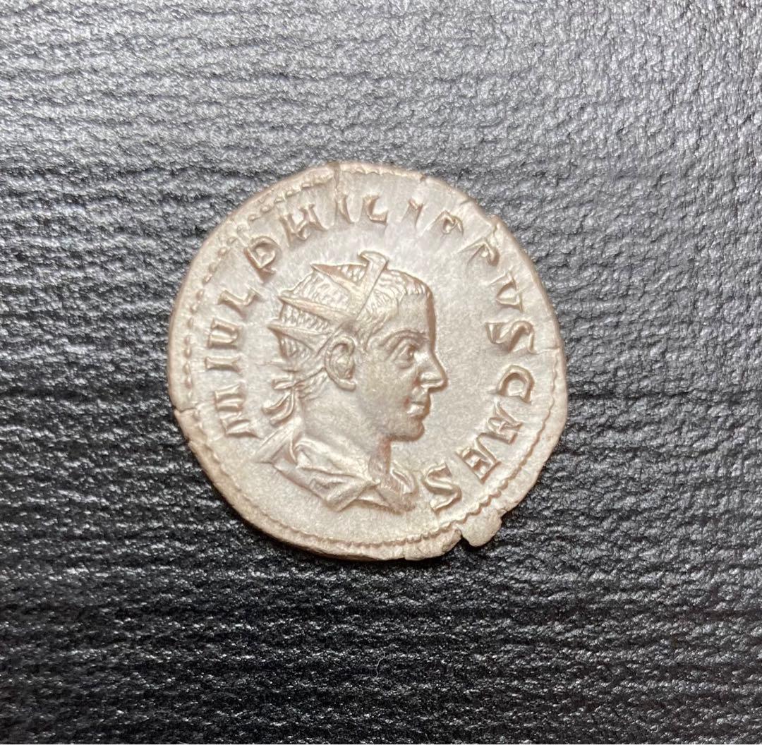 古代ローマ帝国　フィリップス2世　ダブルデナリウス銀貨/ギリシャ　ドラクマ