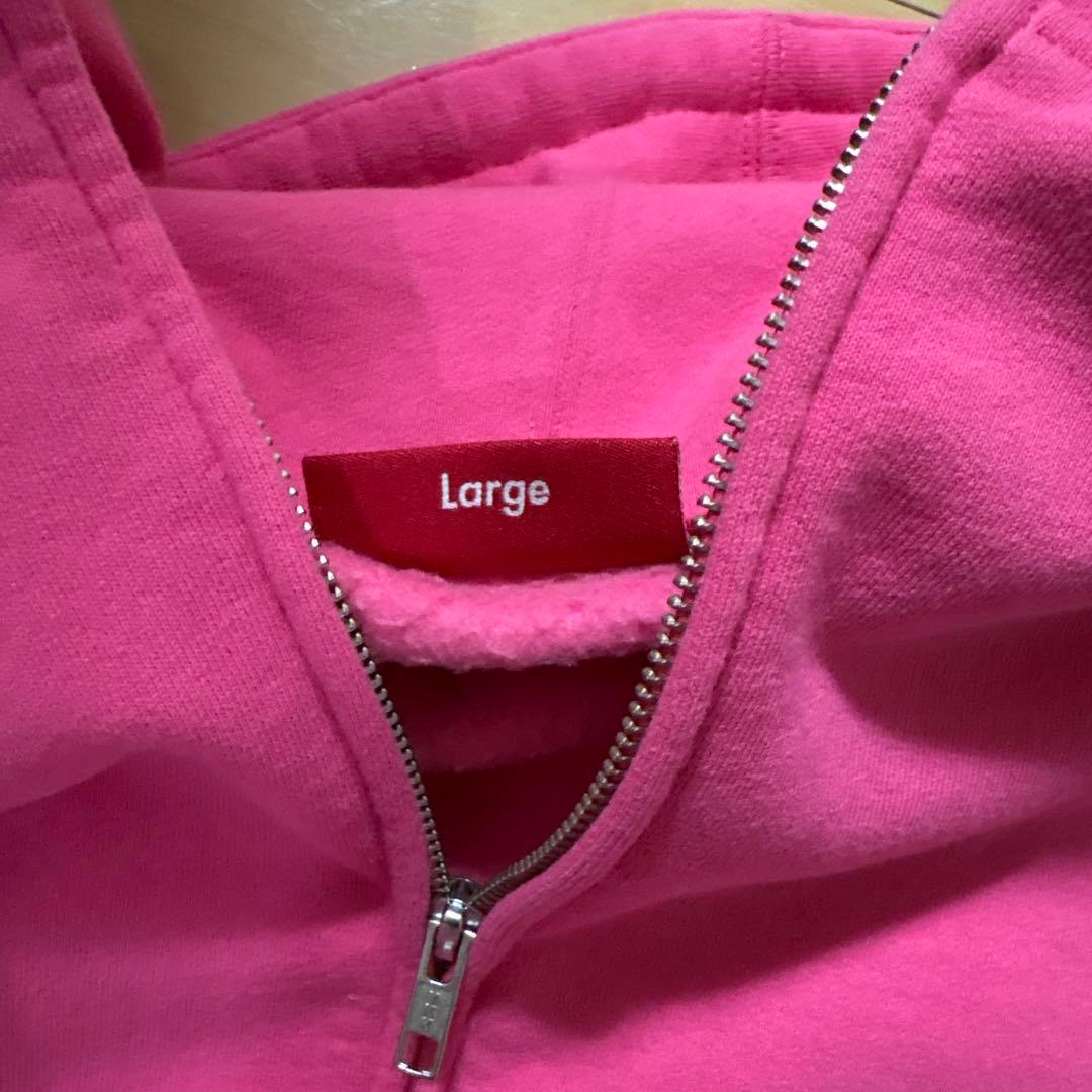 Supreme パーカー ピンク ロゴプリント