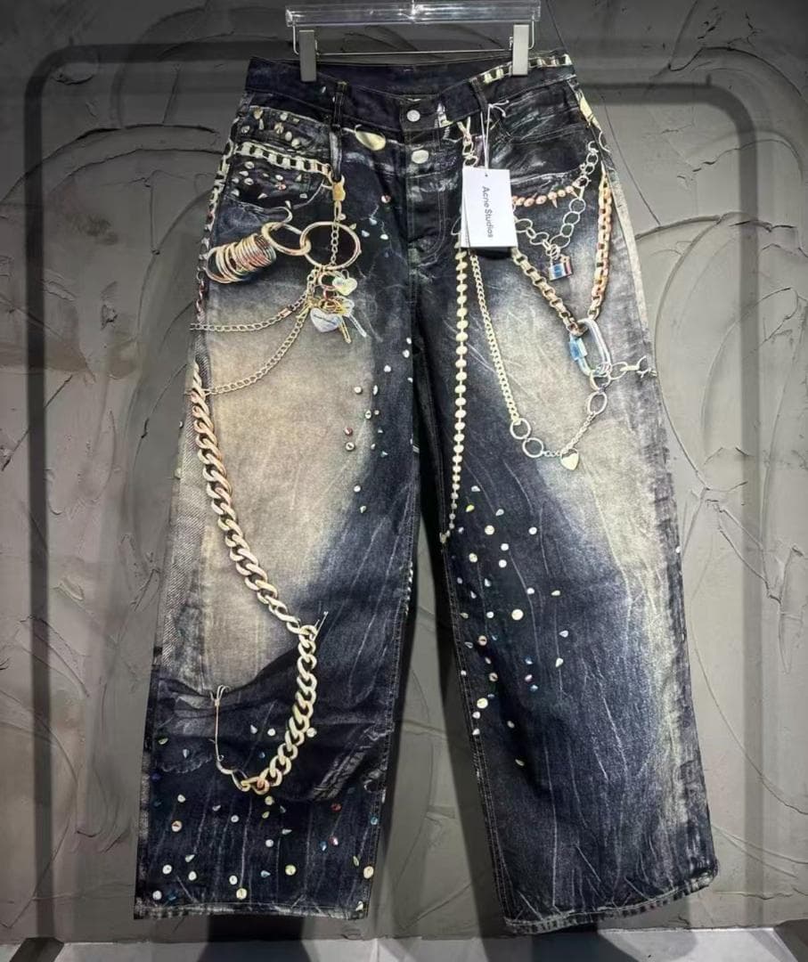 Acne Studios 馬年限定 チェーン柄ジッパーパンツ