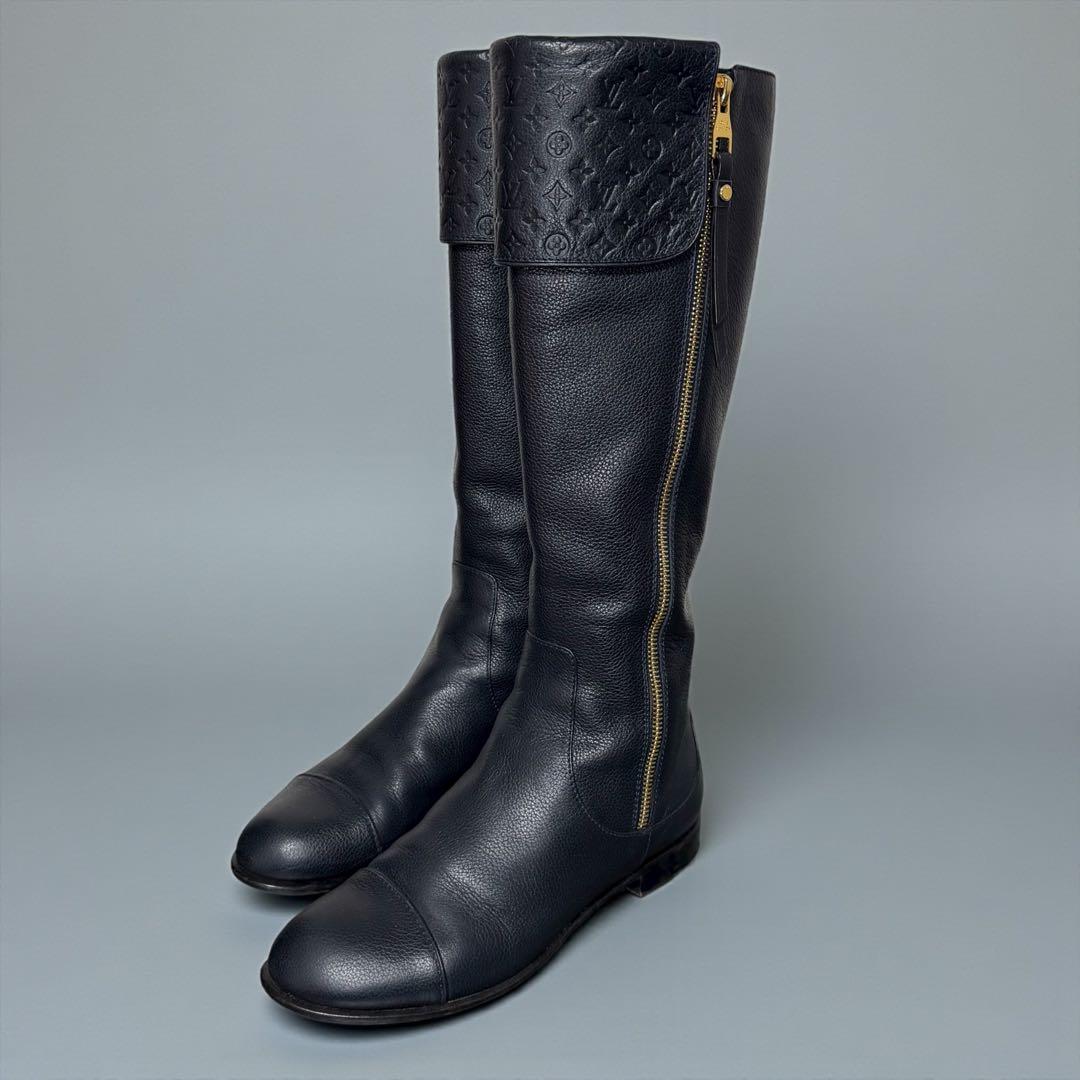 美品 LOUIS VUITTON アンプラント モノグラム レザー ロングブーツ