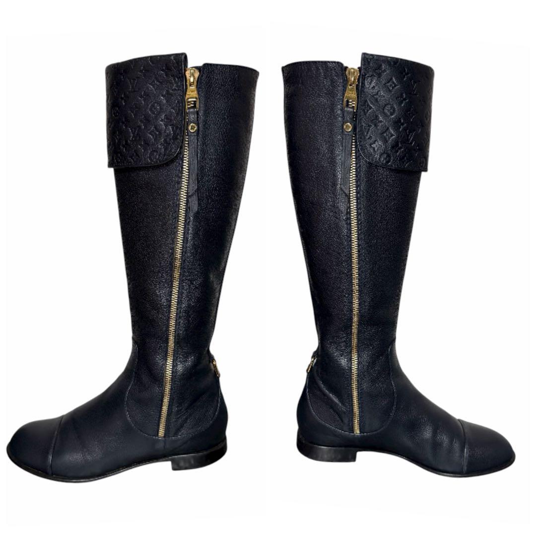美品 LOUIS VUITTON アンプラント モノグラム レザー ロングブーツ