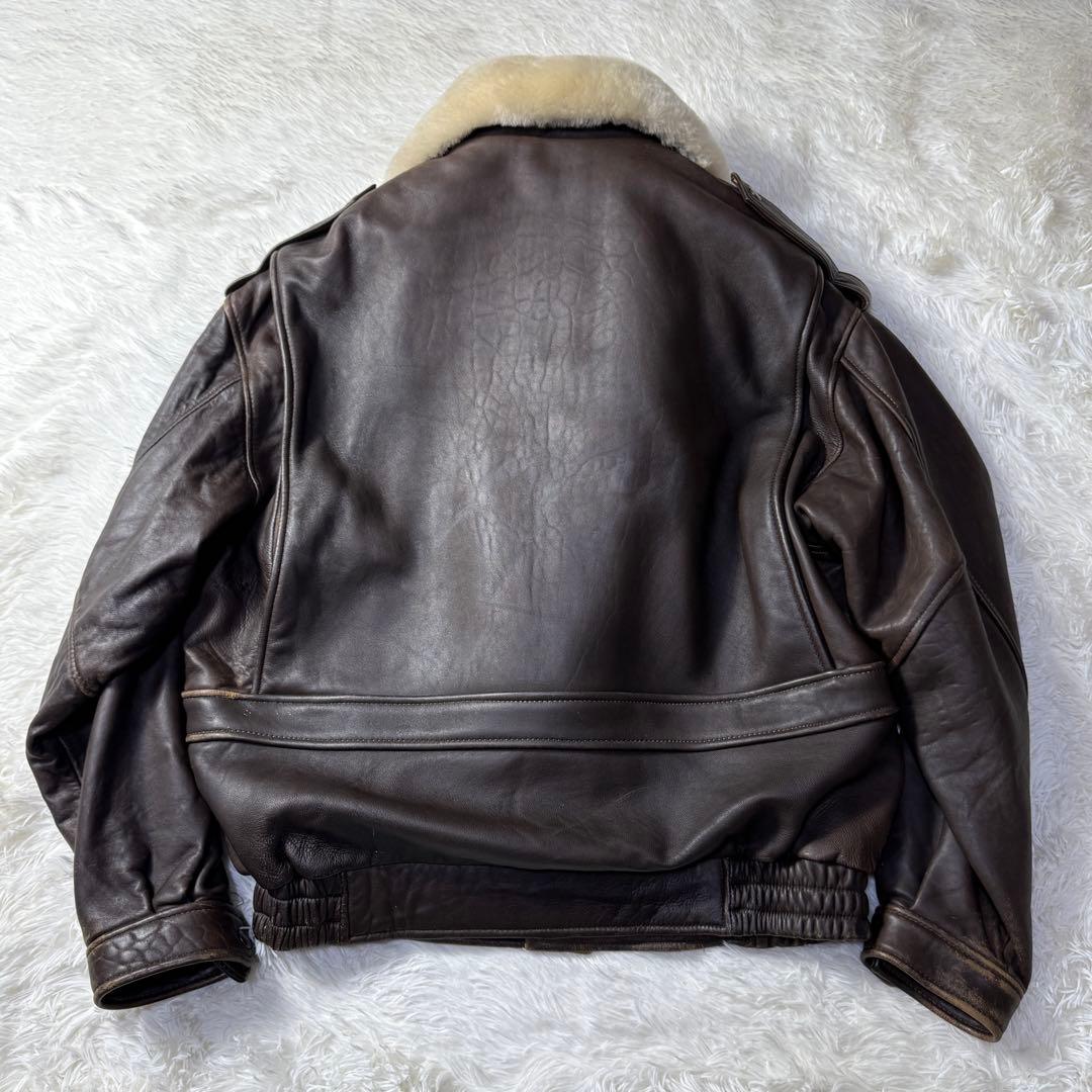 【90s】G-1 フライトレザージャケット M ムートン襟ボア・ライナー付き完品