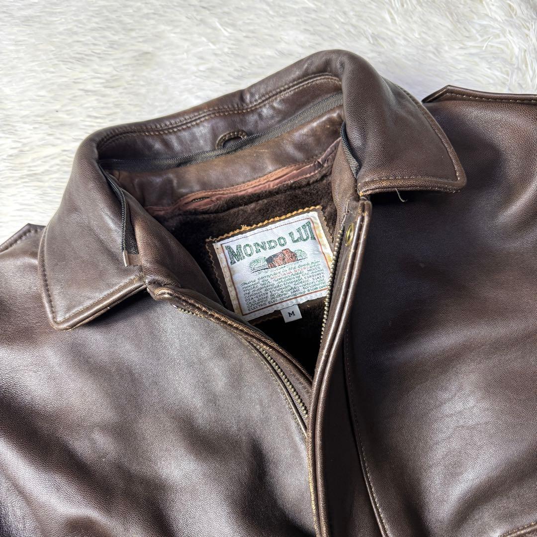 【90s】G-1 フライトレザージャケット M ムートン襟ボア・ライナー付き完品