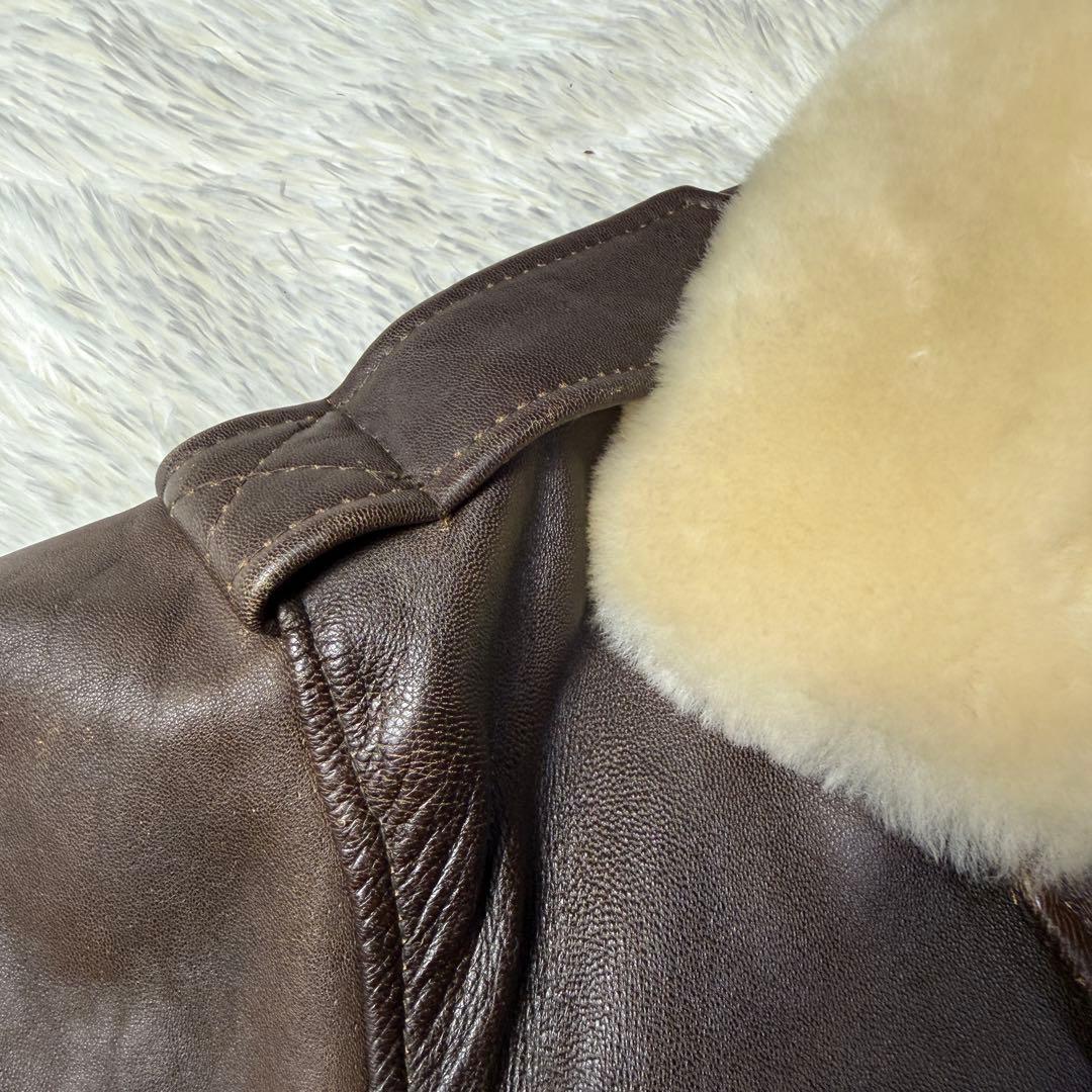 【90s】G-1 フライトレザージャケット M ムートン襟ボア・ライナー付き完品