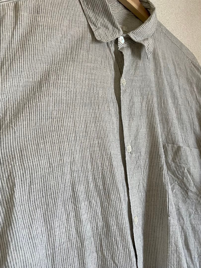 【24SS】COMOLI カディコットン コモリシャツ STRIPE サイズ 3