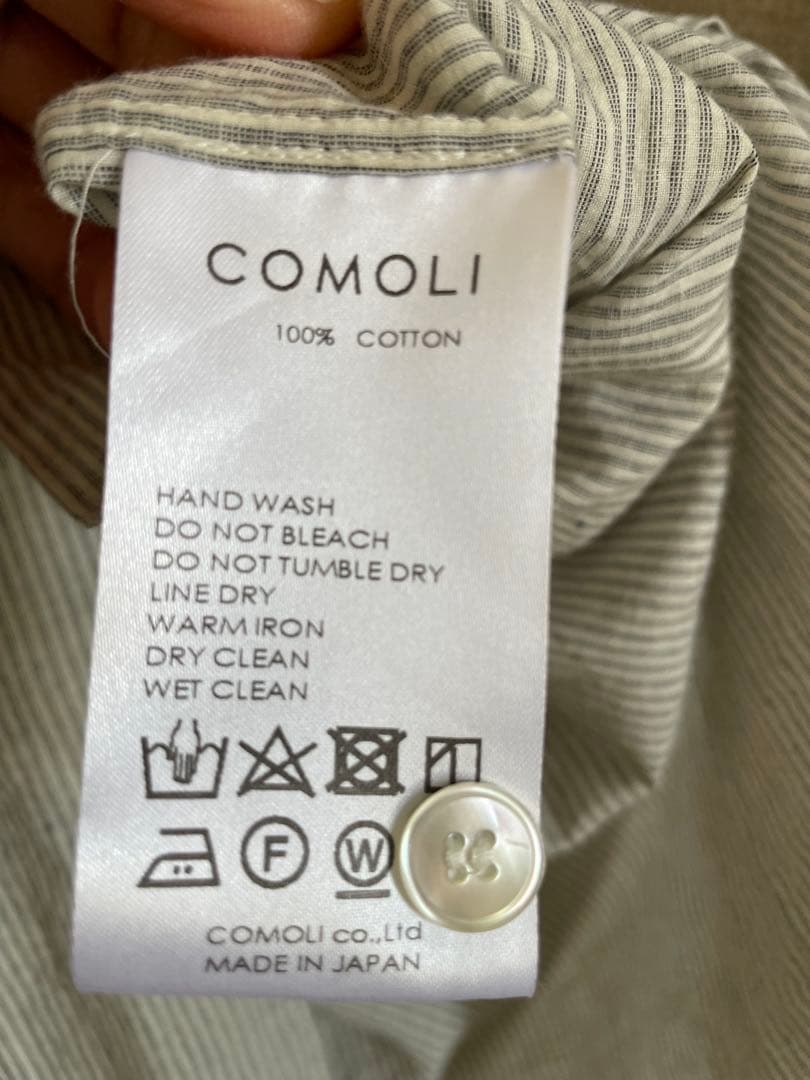 【24SS】COMOLI カディコットン コモリシャツ STRIPE サイズ 3