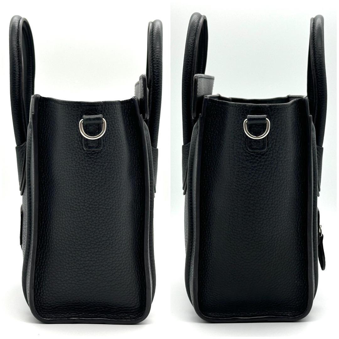 【極美品】セリーヌ　ラゲージ　ナノショッパー　黒　ストラップ付き