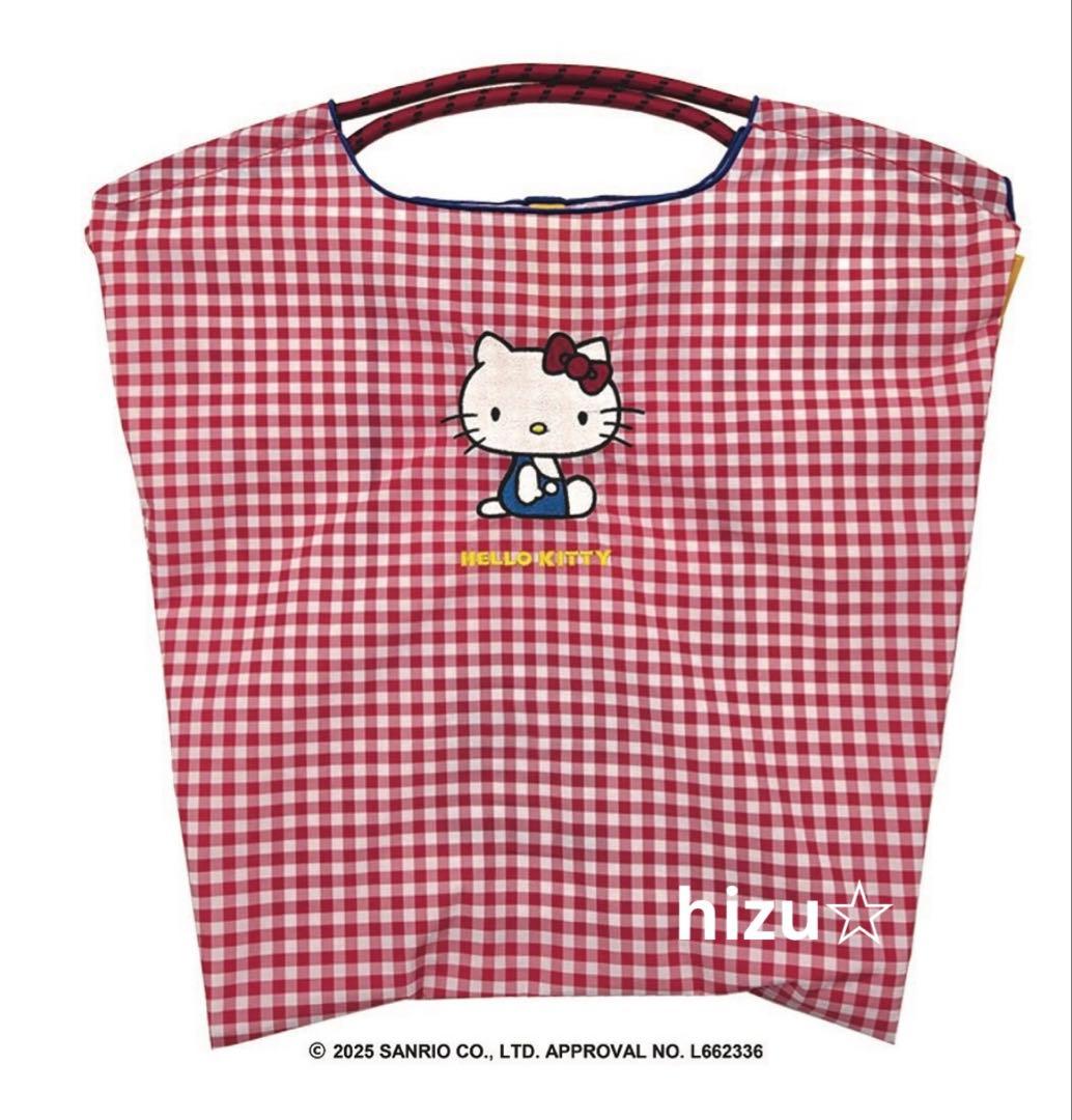 ボールアンドチェーン　キティ　ギンガムチェック　エコバッグ　M