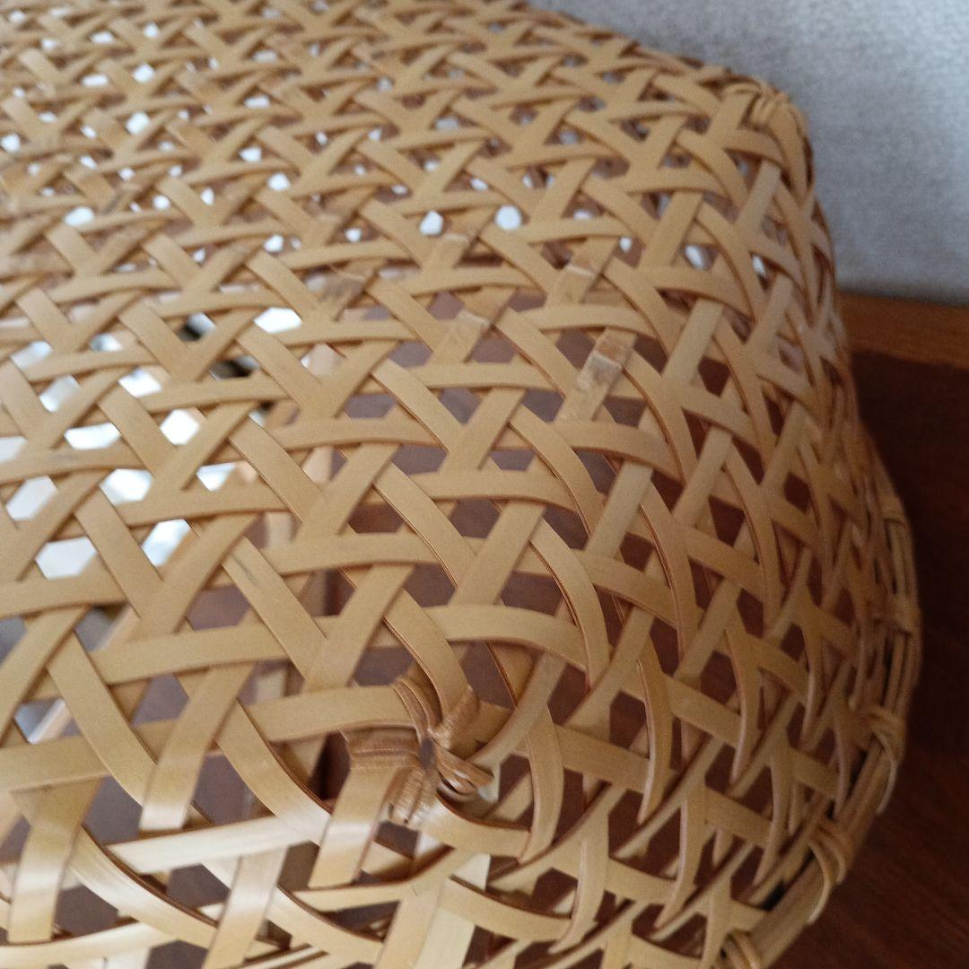 竹製籠　宮崎　作家物　竹細工　バスケット　大きめかご　天然素材　亀甲　クラフト