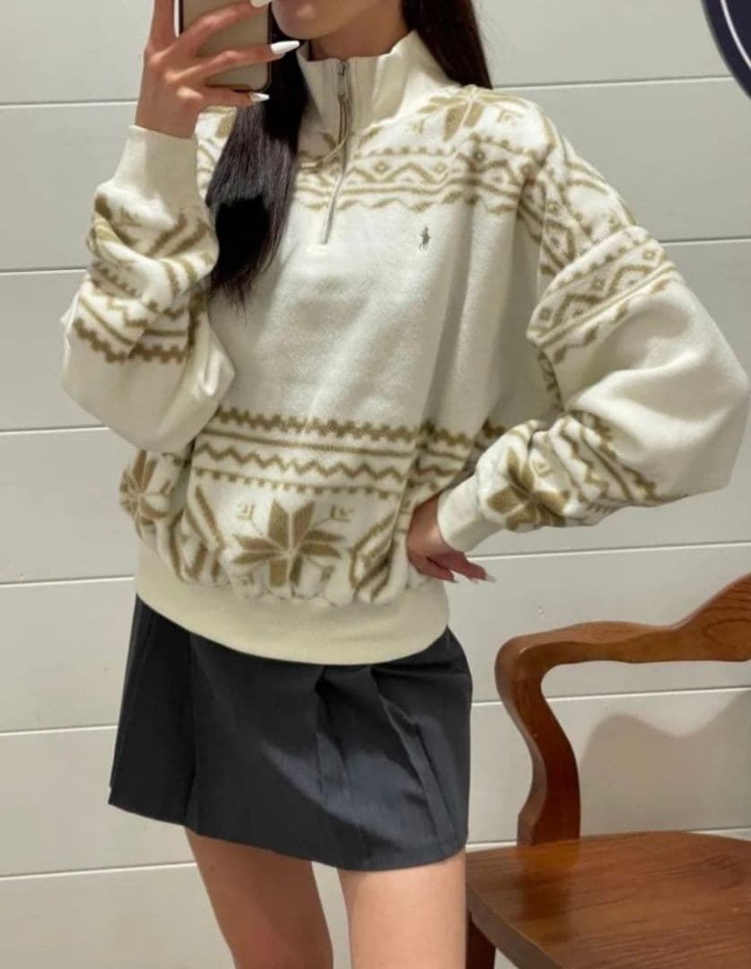 ポロラルフローレン❁フェアアイル柄 フリース ポニー刺繍 大きいサイズ 現行