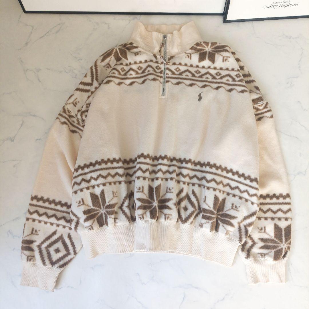 ポロラルフローレン❁フェアアイル柄 フリース ポニー刺繍 大きいサイズ 現行