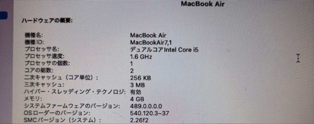 Apple MacBook Air 256GB 2015年　ケース/充電器付き