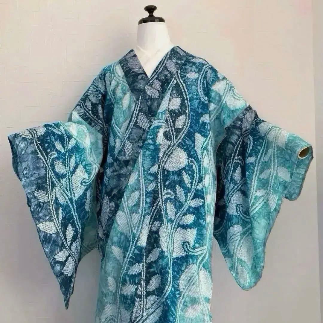 ローラ やまと誂　有松絞り　浴衣　高級浴衣　しつけ付　No.-a100