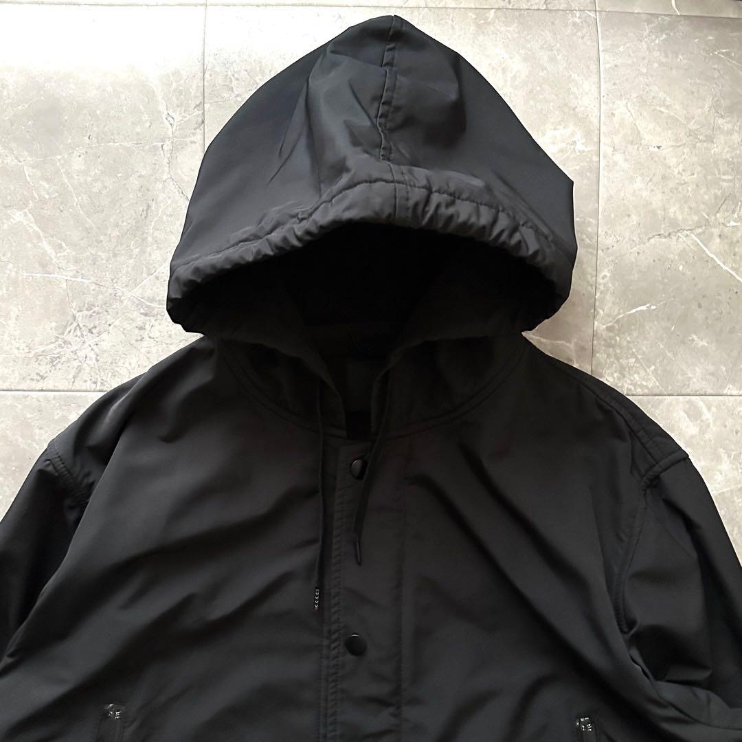08sircus ナイロン フーデッド コート ブラック サイズXL モッズ