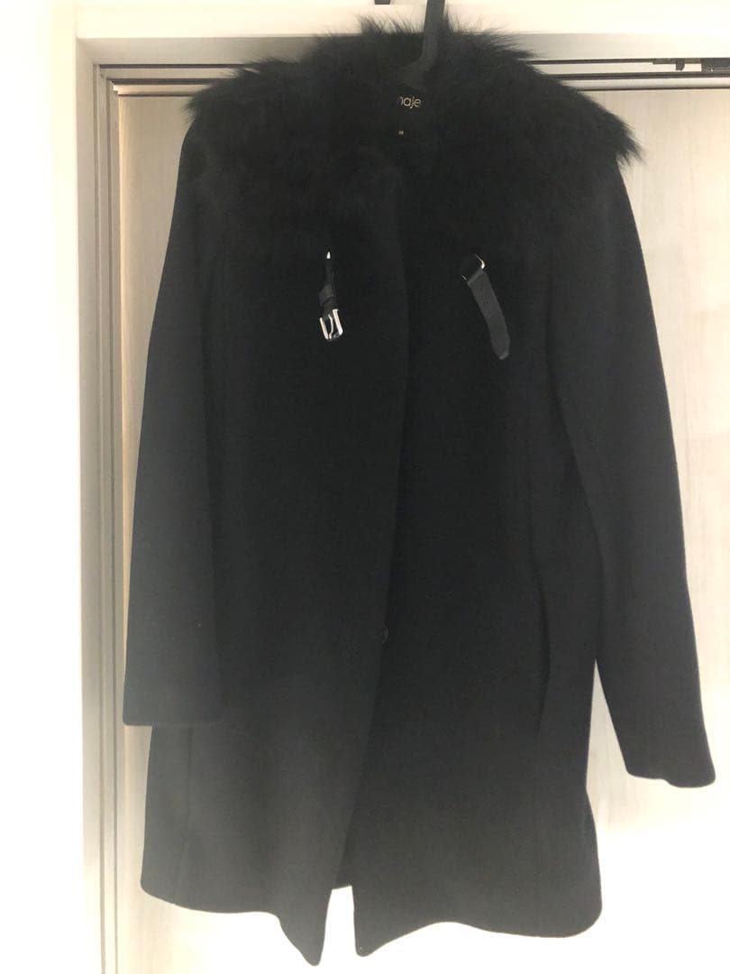 Maje ミドル丈コート　黒