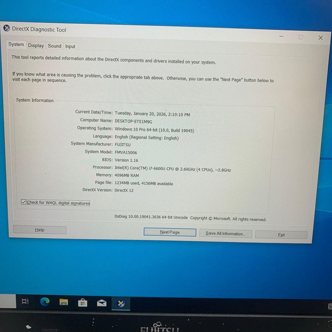 Fujitsu LIFEBOOK A746/P ノートPC