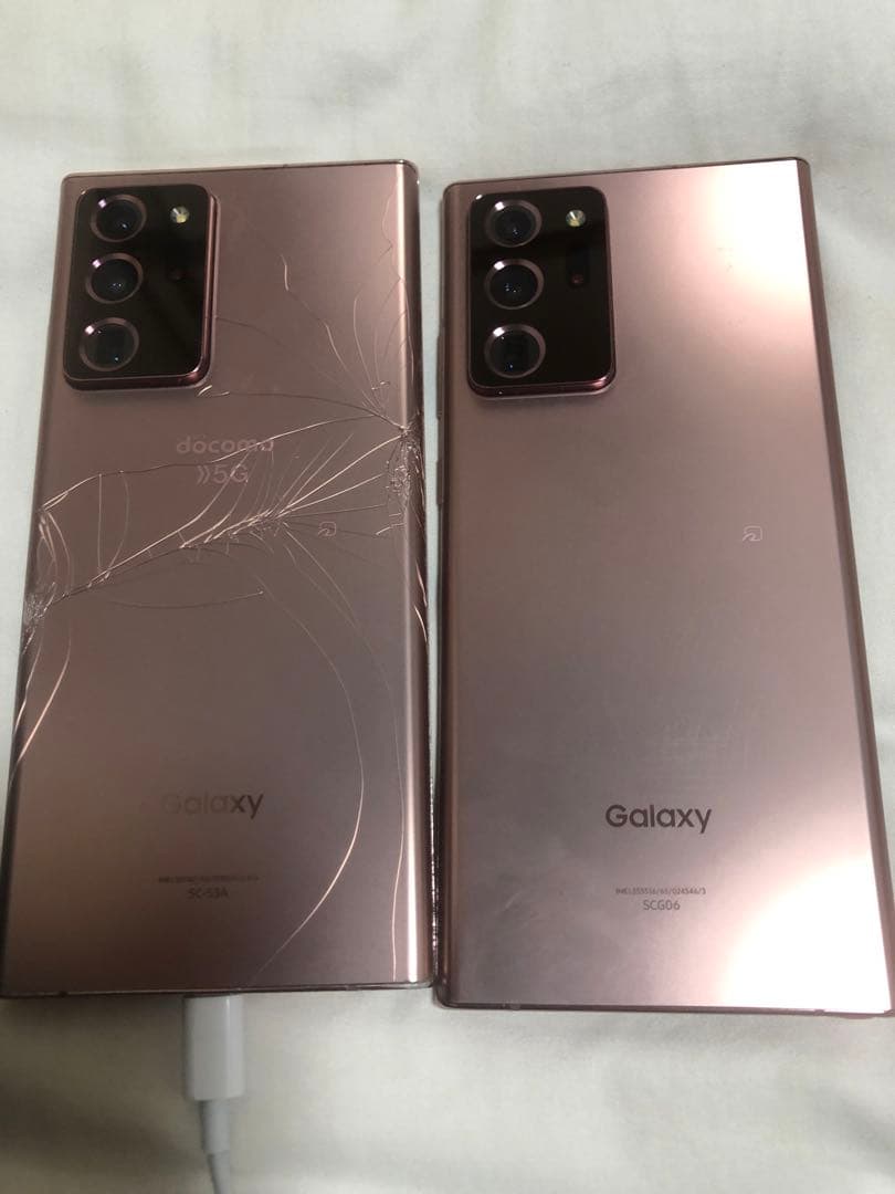 2台。Galaxy Note20 Ultra 5Gのジャンク品