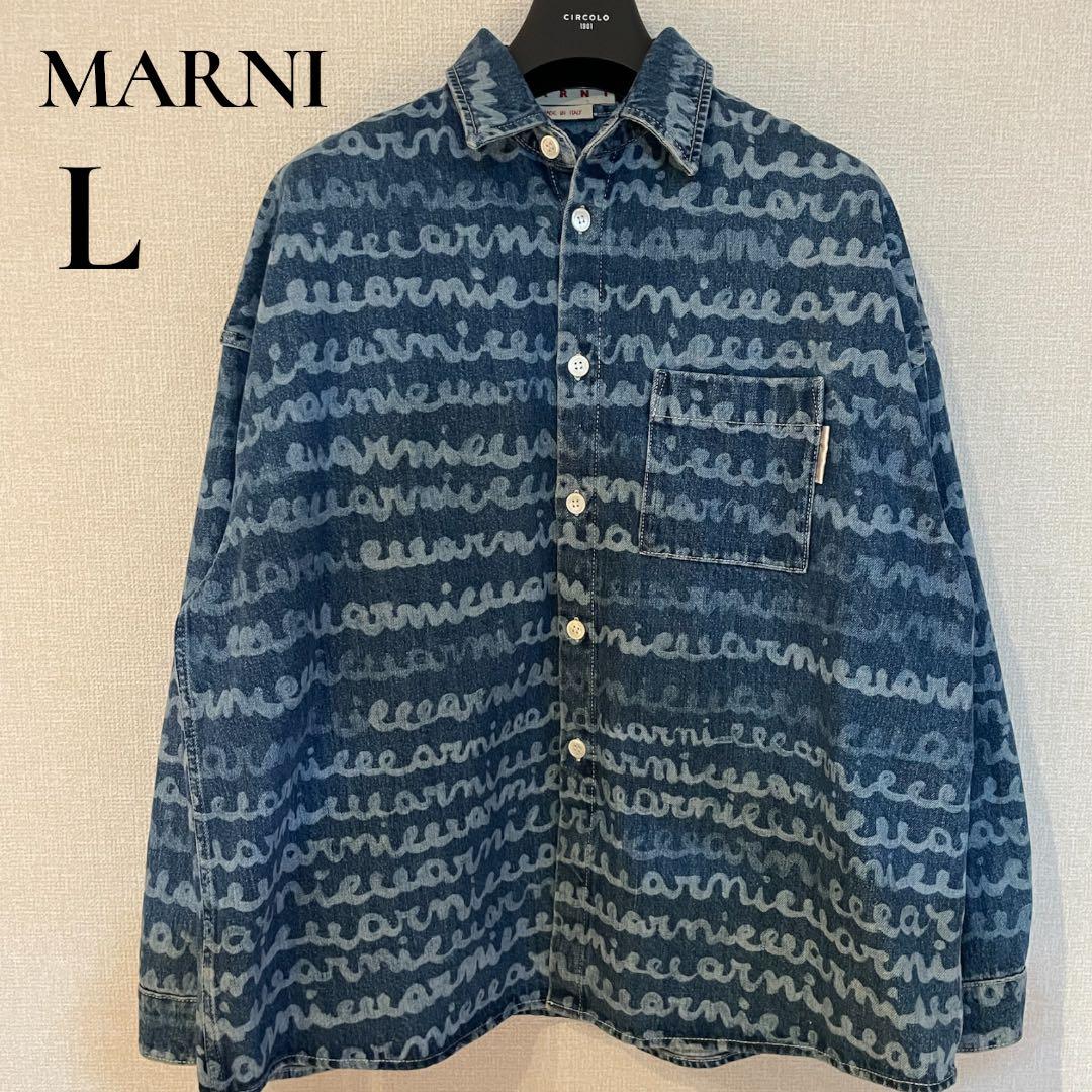 美品✨ MARNI 23SS Maremarni デニムシャツ 48 L 総柄
