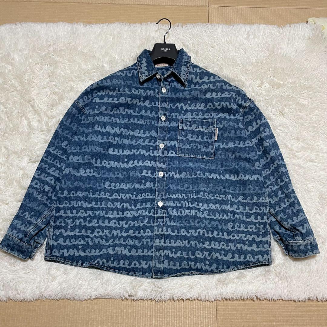 美品✨ MARNI 23SS Maremarni デニムシャツ 48 L 総柄