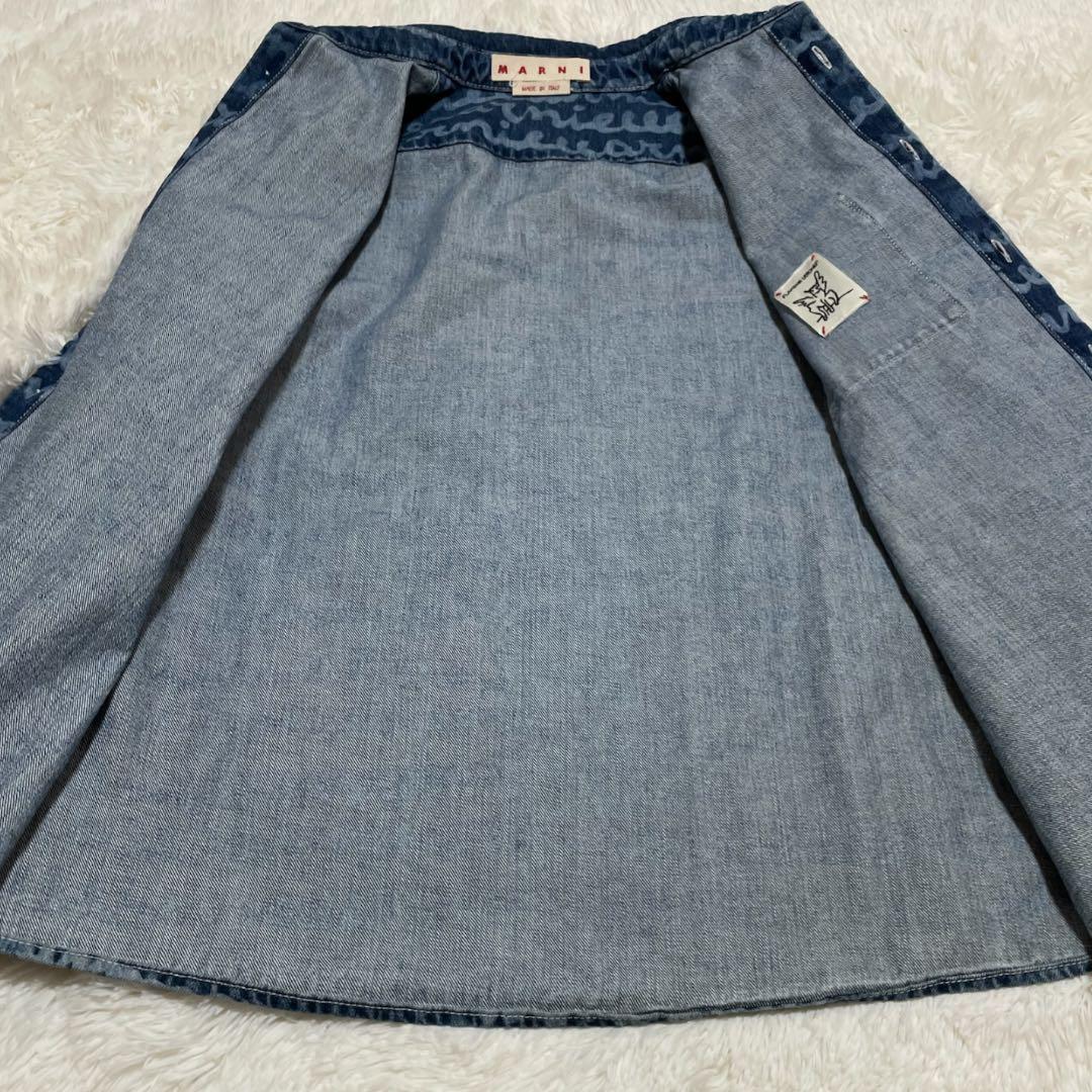 美品✨ MARNI 23SS Maremarni デニムシャツ 48 L 総柄