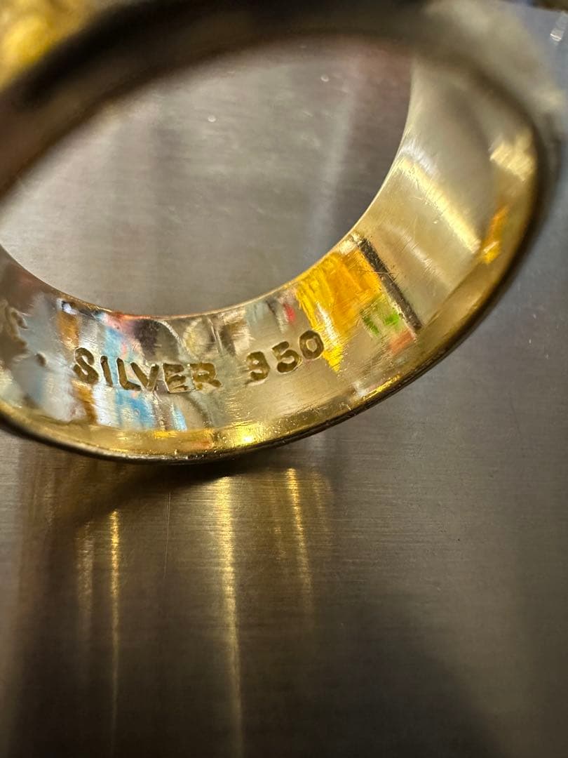 MGC SILVER 950 アラベスクリング 希少 ゴールドカラー