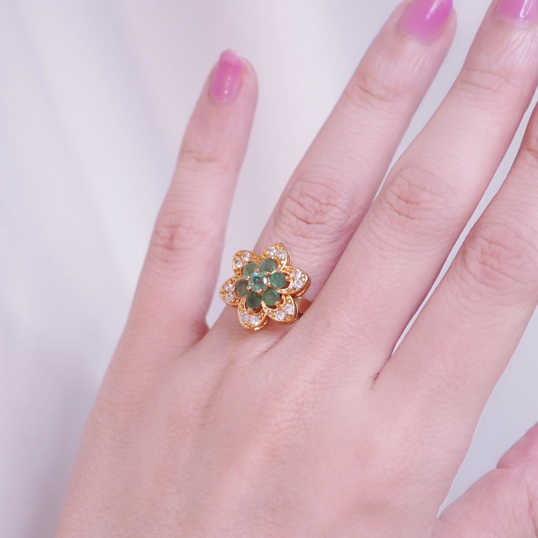 ＊925 天然エメラルドリングnatural emerald ring