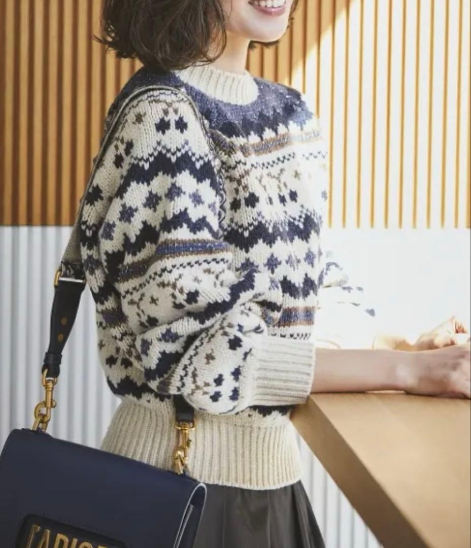 seventen by miho kawahitoチェリージャガードニット