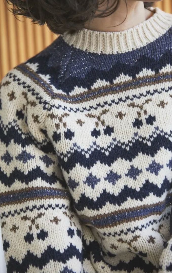 seventen by miho kawahitoチェリージャガードニット