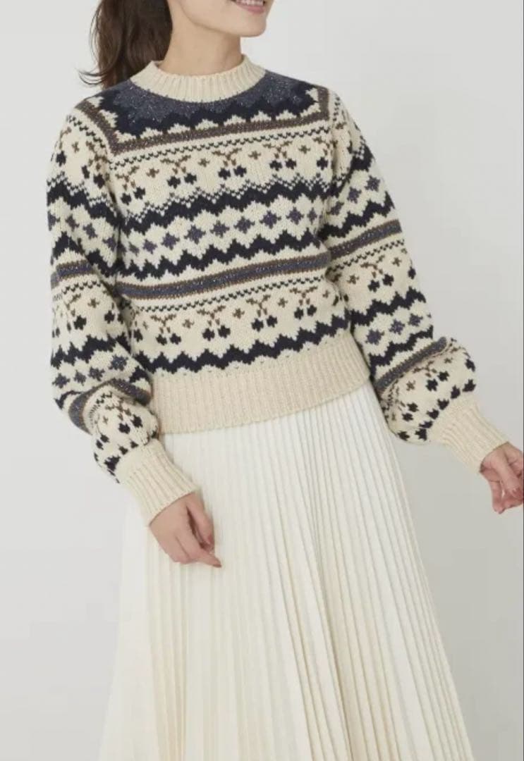 seventen by miho kawahitoチェリージャガードニット