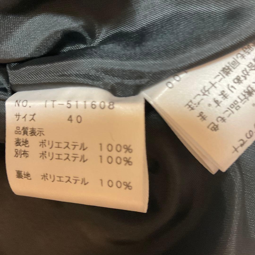 黒地にピンクのバラ柄ワンピース 40サイズ