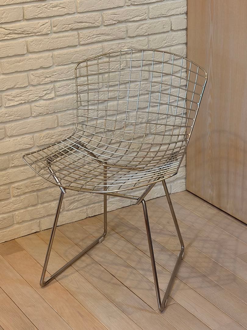 ★美品★ハリー・ベルトイア　ワイヤーチェア② シルバー ミッドセンチュリー