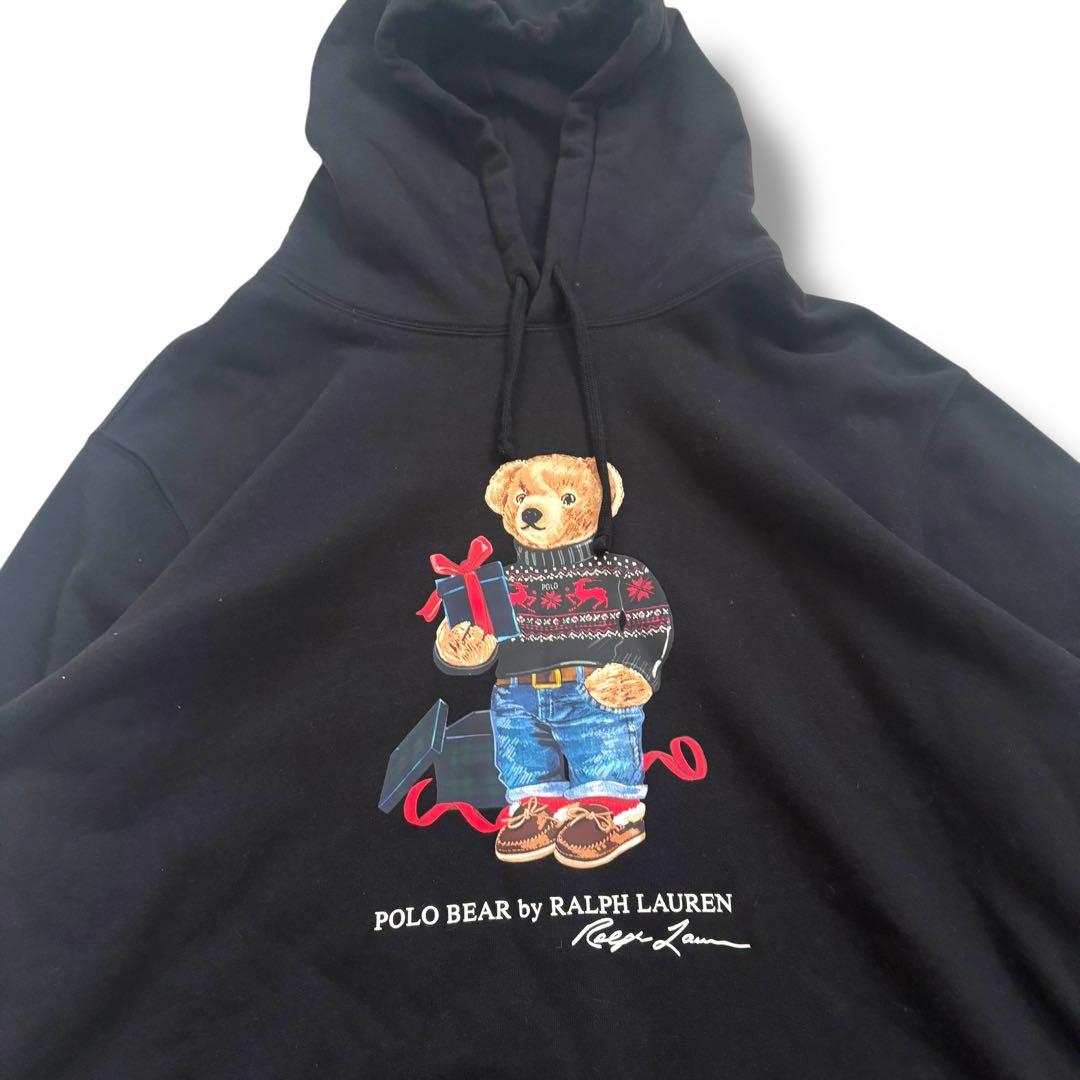 ラルフローレン ブラックパーカー XL メンズ 現行タグ ポロベア