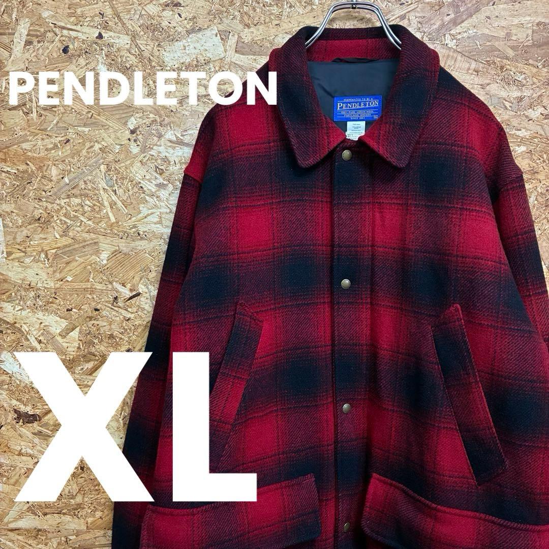 ★USA製★PENDLETON★ウールジャケット★オンブレ★チェック★XL相当★