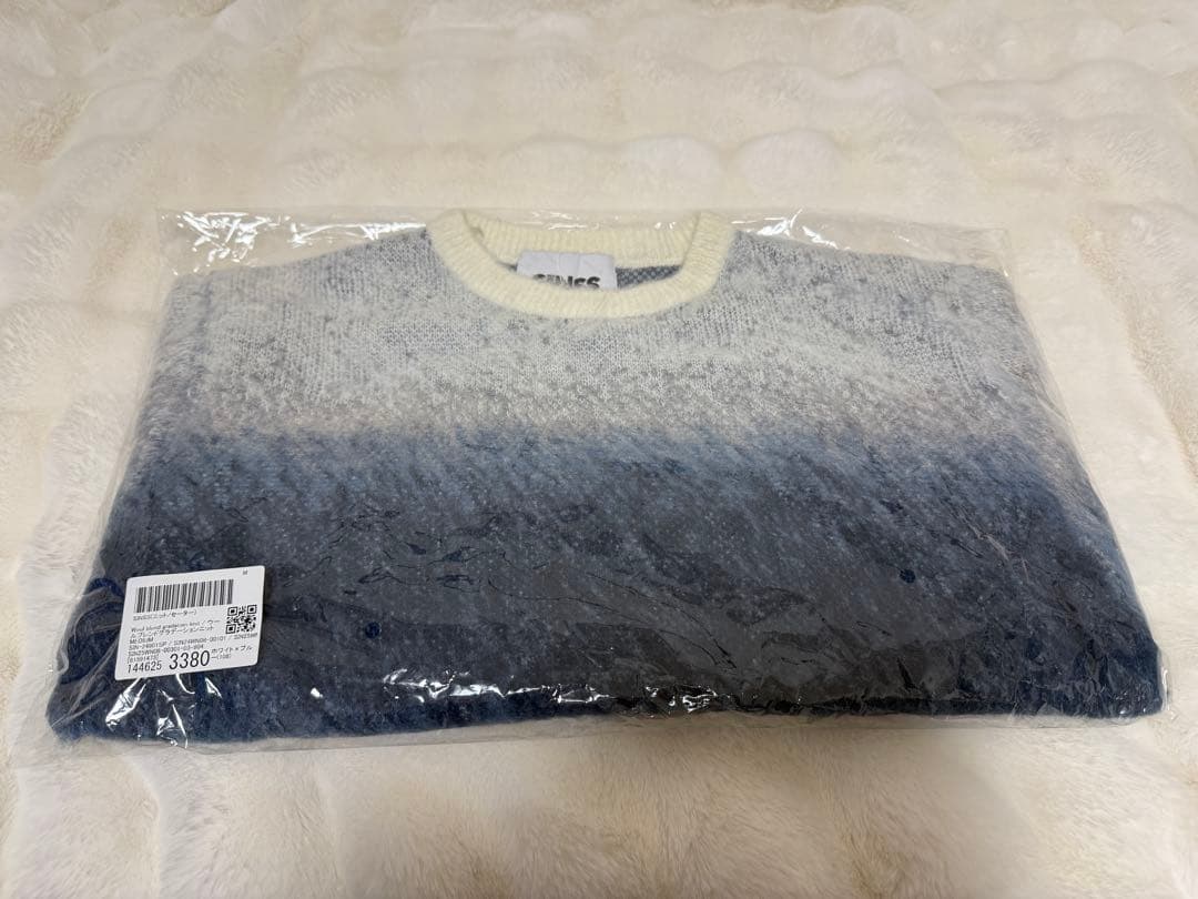 SINSS ウールブレンドグラデーションジップニット　M