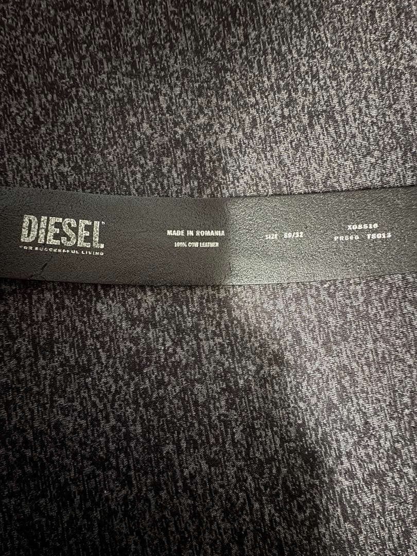 DIESEL ブラック カウレザーベルト