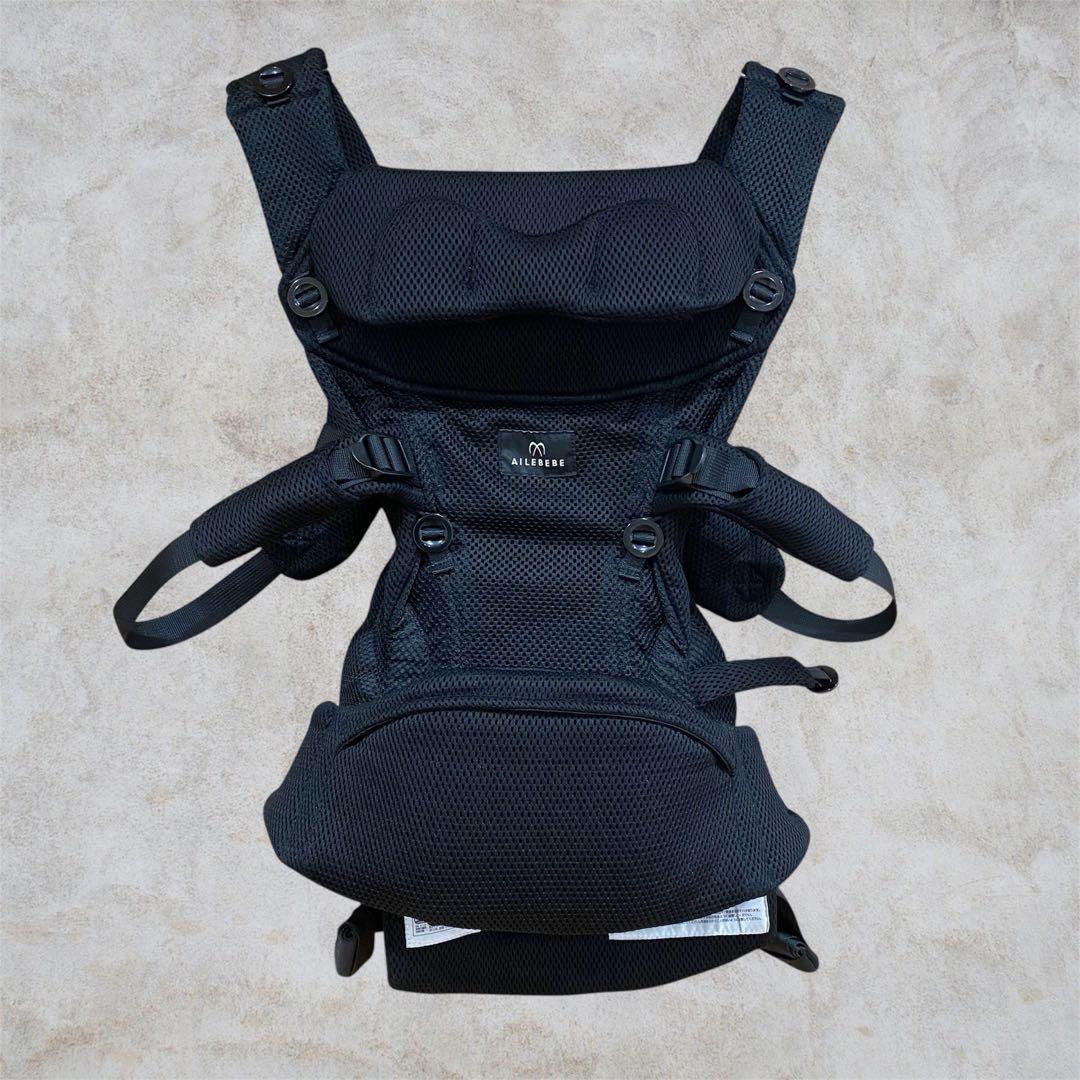 美品✨エールべべ ベビーキャリア スリー ブラック メッシュ BB900