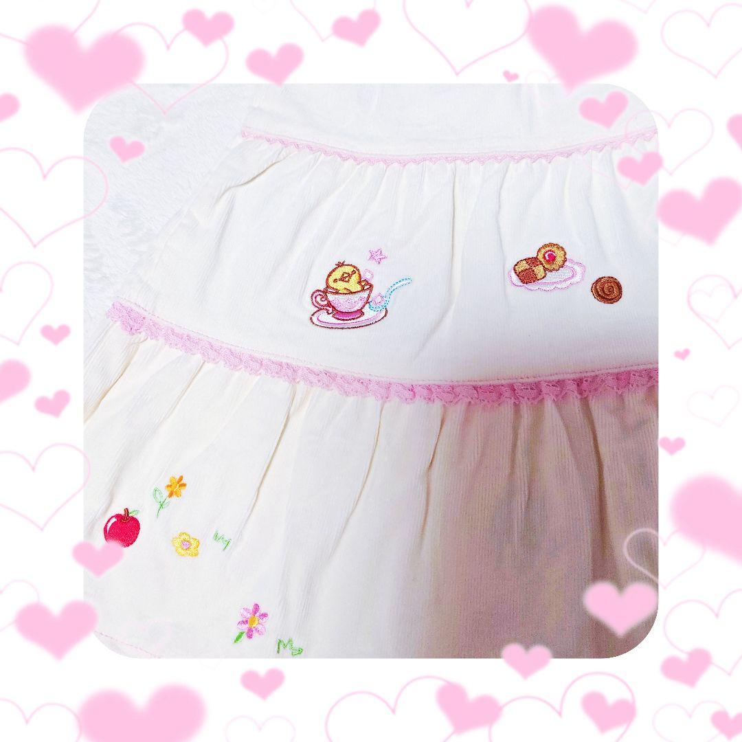 ❤メゾピアノ❤ミミポポ✨みみぽぽ✨フレアスカート✨平成レトロ❤アイボリー❤