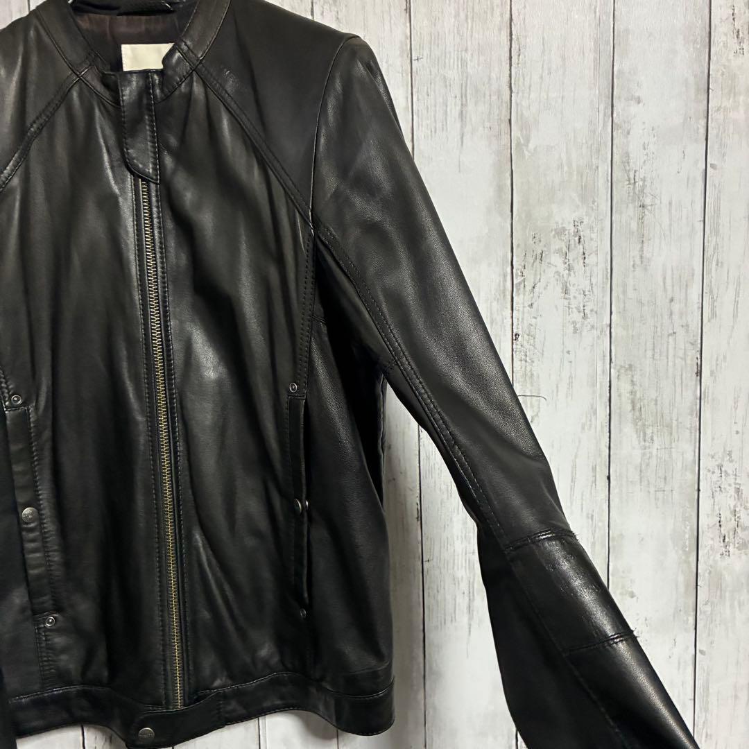DIESELディーゼル 羊革ラムレザージャケット シングルライダース Sサイズ