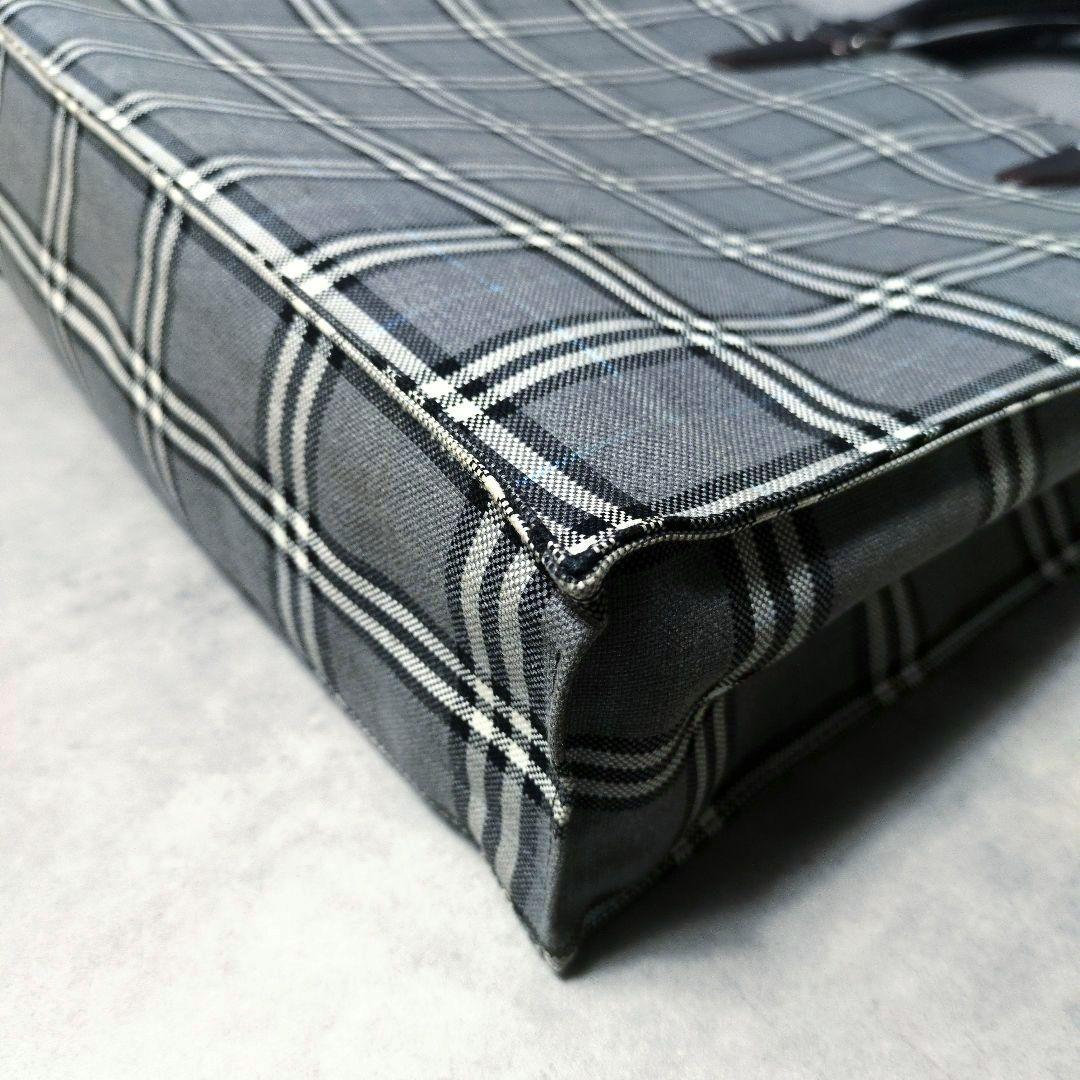BURBERRY ブラックレーベル ノバチェック トートバッグ レザー使い