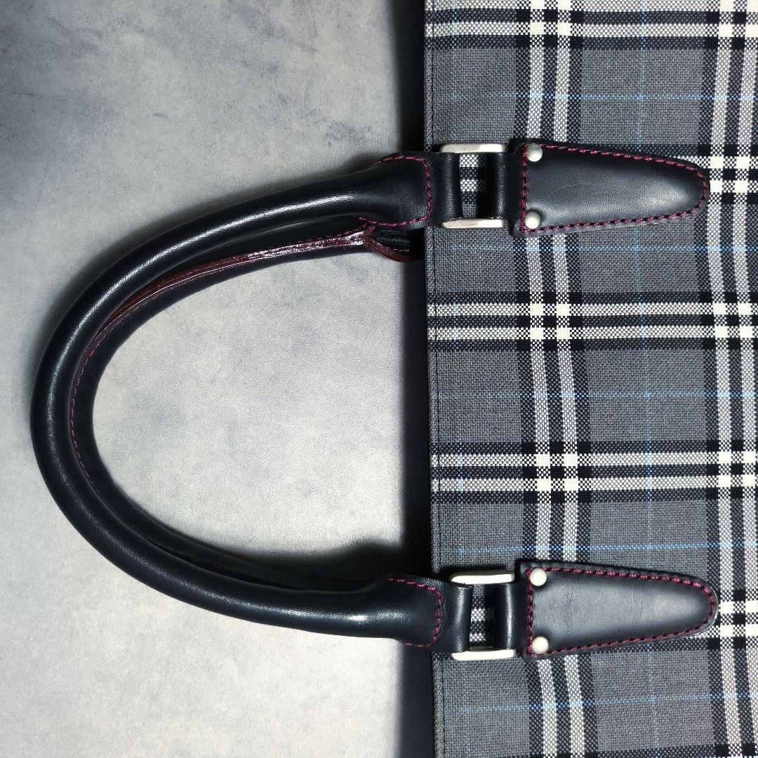 BURBERRY ブラックレーベル ノバチェック トートバッグ レザー使い