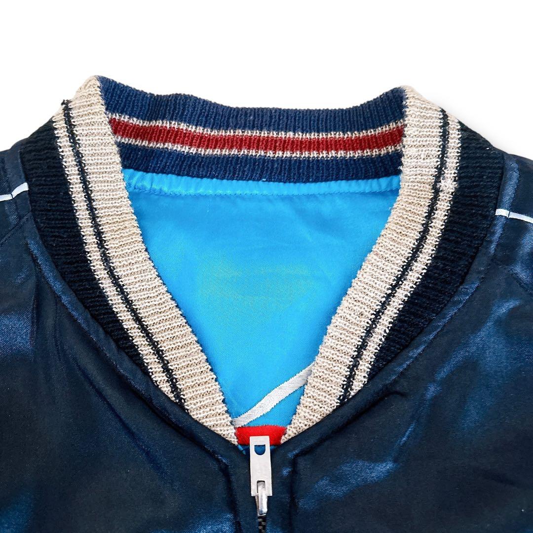 テーラー東洋 スカジャン リバーシブル XLサイズ ブラック スカイブルー 刺繍