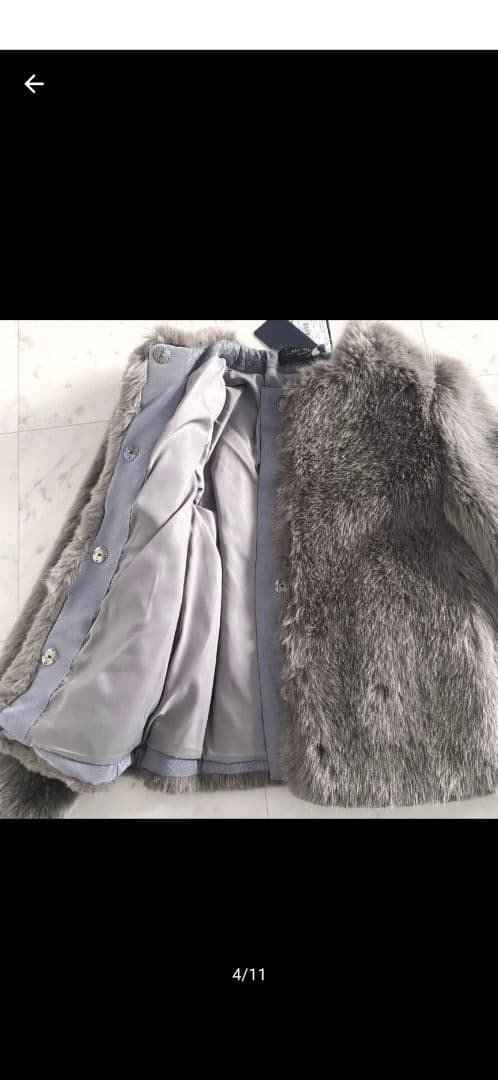 新品 ハンガー付き ウィークエンドマックスマーラ ノーカラーフェイクファーコート